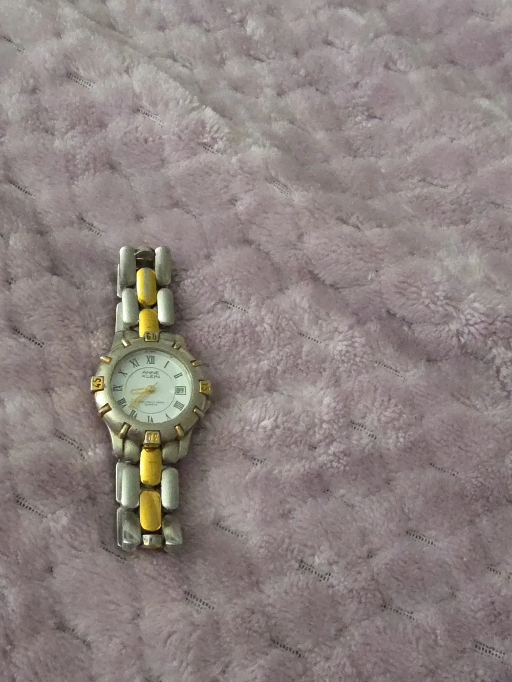 Anne Klein Two-Tone Silver and Gold Bracelet Watch Vintage Needs Battery